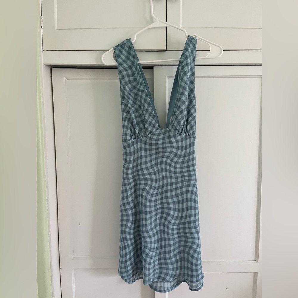 Lelis Blue Checkered Dress